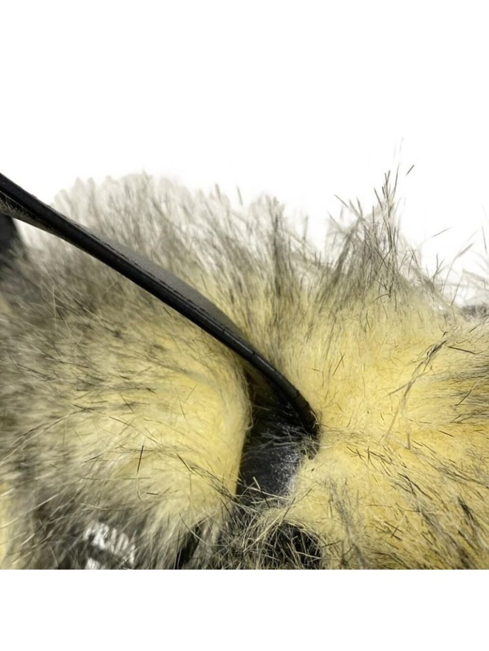 ★SOLD★ Prada Tote Ivory Black Leather Faux Fur X - Picture 15 of 15